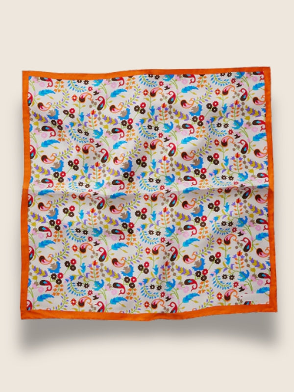 Cream All Over Silk Pocket Square