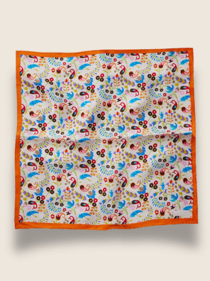 Cream All Over Silk Pocket Square