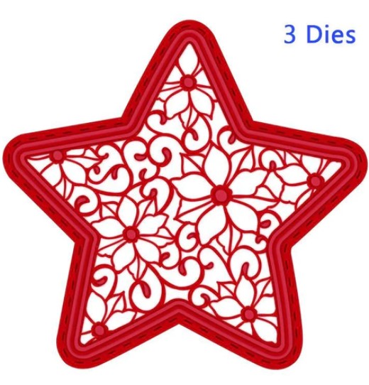 Creative Expressions - Dies - Festive Collection - Poinsettia Star. Craft Dies by Sue Wilson are an elegant collection of high quality steel designs designed to co-ordinate with each other. Size approx. 4.5" x 4.5". Available at Embellish Away located in Bowmanville Ontario Canada.