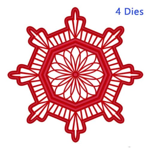 Creative Expressions - Festive Collection Art Deco Dies -  Snowflake. Craft Dies by Sue Wilson are an elegant collection of high quality steel designs designed to co-ordinate with each other. Size approx. 3.5" x 3.5". Available at Embellish Away located in Bowmanville Ontario Canada.
