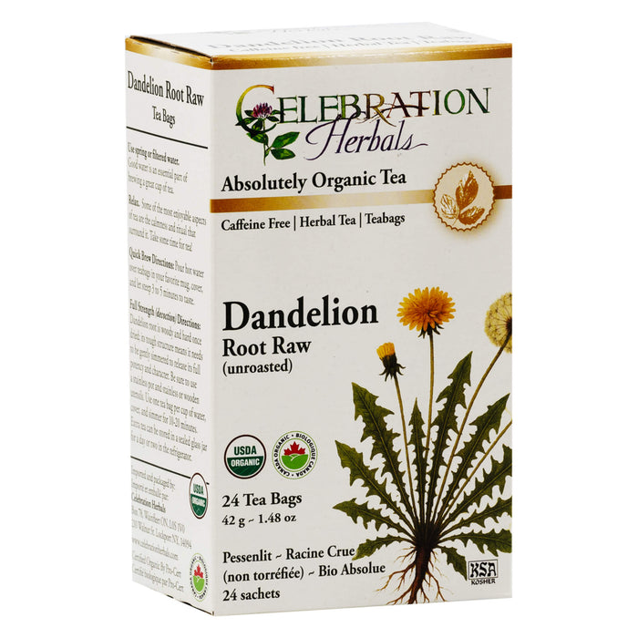 Box of Celebration Herbals Dandelion Root Raw Tea - 24 Bags
