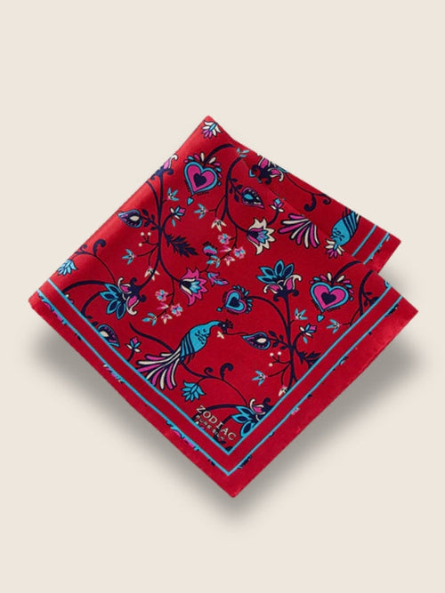 Dark Red All Over Silk Pocket Square