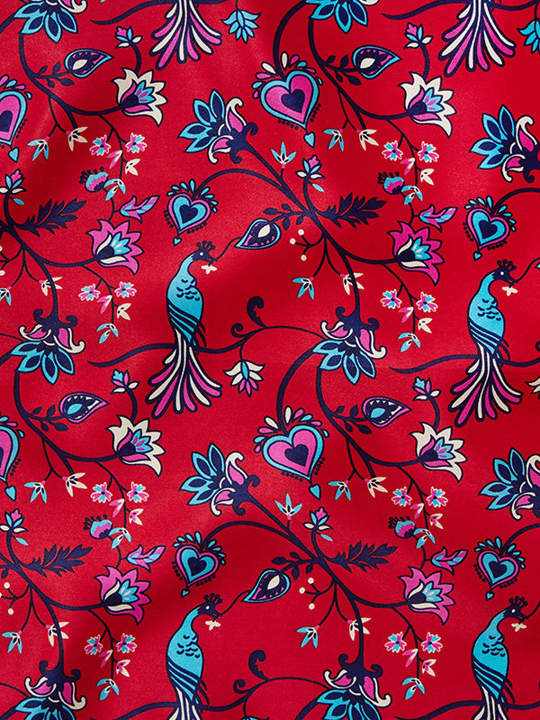 Dark Red All Over Silk Pocket Square