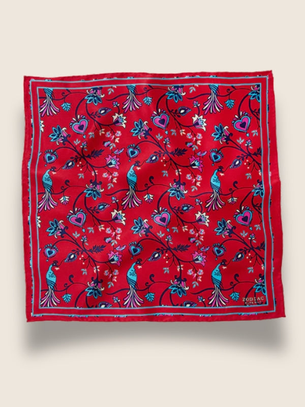 Dark Red All Over Silk Pocket Square