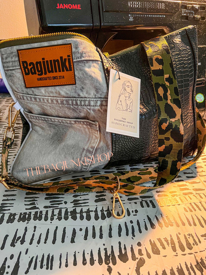 Denim Olive Green Clutch image 1