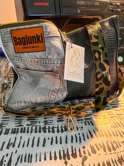 Denim Olive Green Clutch image 1