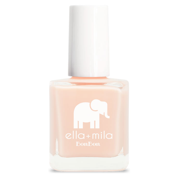 Dessert Island nude nail polish with soft shimmer, bottle – ella+mila