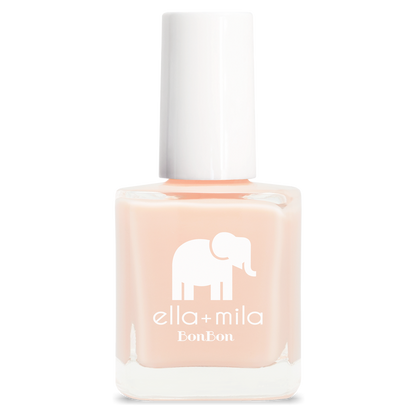 Dessert Island nude nail polish with soft shimmer, bottle – ella+mila