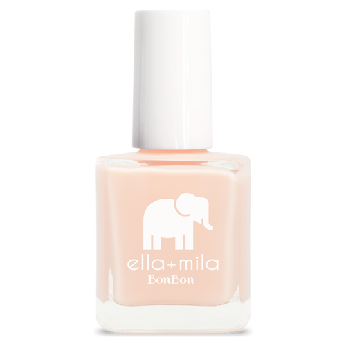 Dessert Island nude nail polish with soft shimmer, bottle – ella+mila
