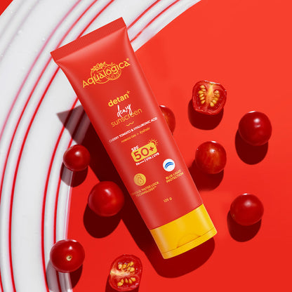 Aqualogica detan dewy sunscreen 125g cherry tomato