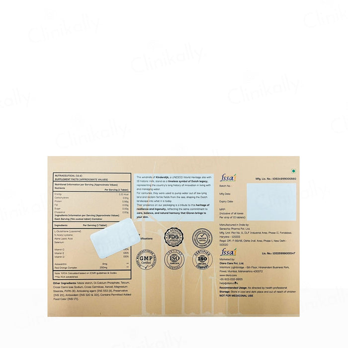 Diara Gloren 1000 Liposomal Glutathione Nutraceutical Tablet
