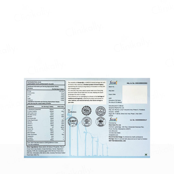 Diara Gloren Liposomal Glutathione Nutraceutical Tablet