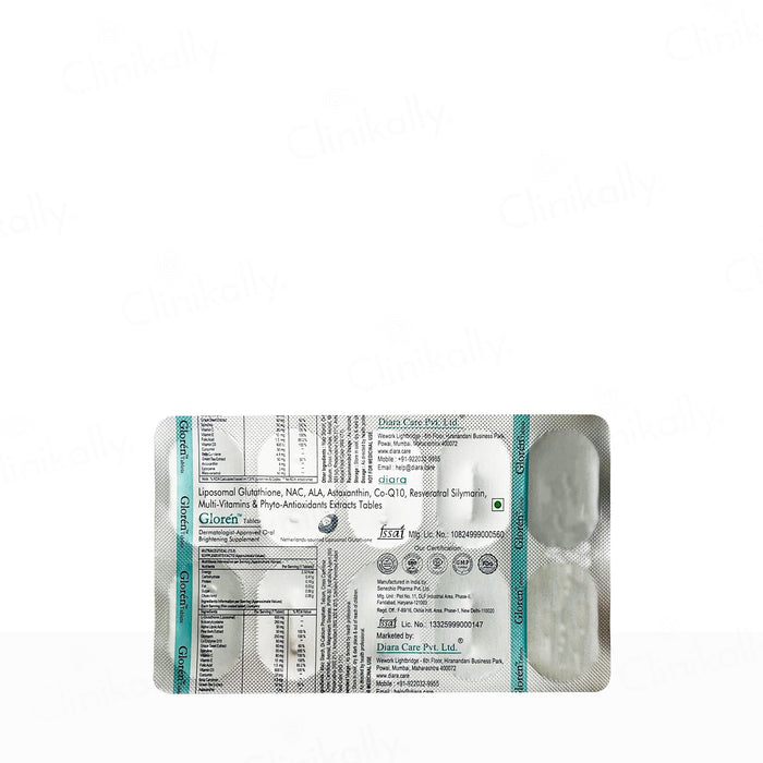 Diara Gloren Liposomal Glutathione Nutraceutical Tablet