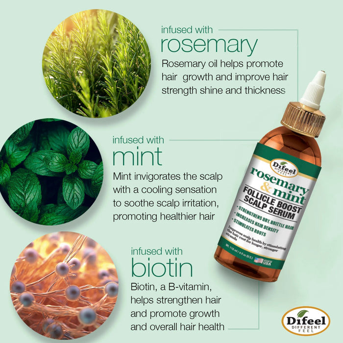 Difeel Rosemary Mint Follicle Boost Scalp Serum 4oz/118ml