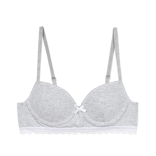 Dim Girls Trendy Girls' Stretch Cotton Moulded Cup Grey Bra