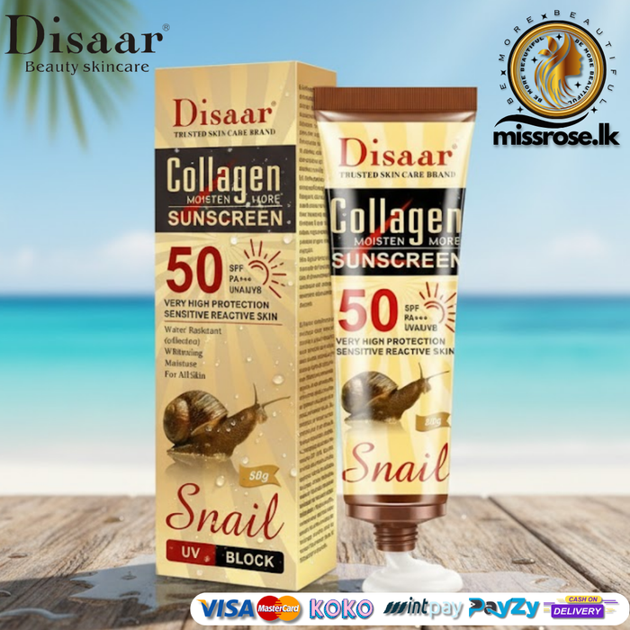 Disaar Sunscreen Cream SPF 50 With Collagen Snail
