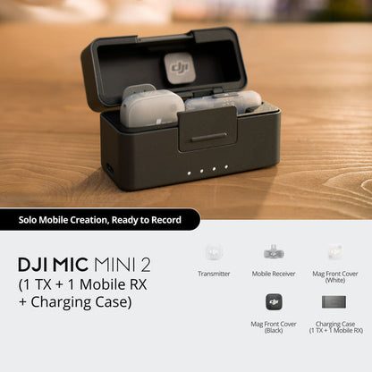DJI Mic Mini 2 Wireless Microphone (1 TX + 1 Mobile RX + Charging Case)