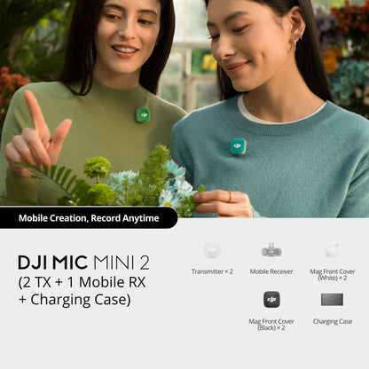 DJI Mic Mini 2 Wireless Microphone (2 TX + 1 Mobile RX + Charging Case)