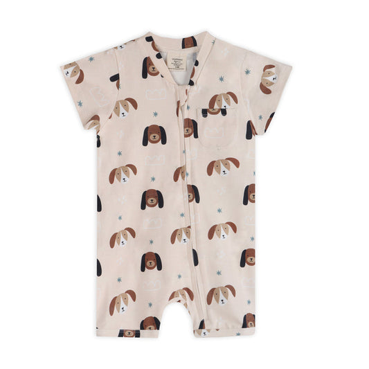 Doggies Baby Zipper Romper (Organic Jersey)