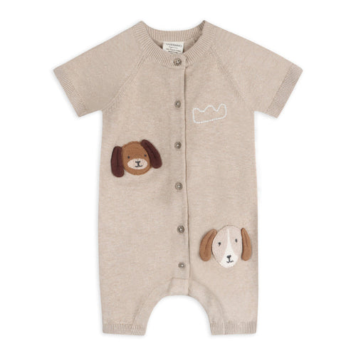 Doggy Applique Baby Knit Romper (Organic Cotton)