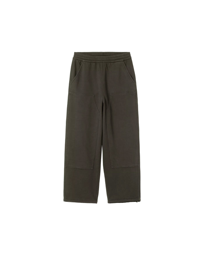 Double Knee Sweat Pant Olive Stone Washed