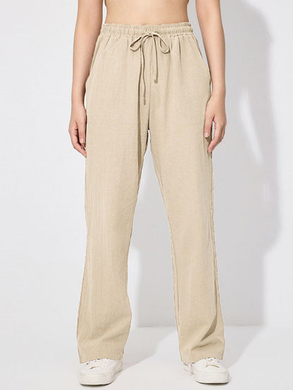 Drawstring Wide Leg Pants