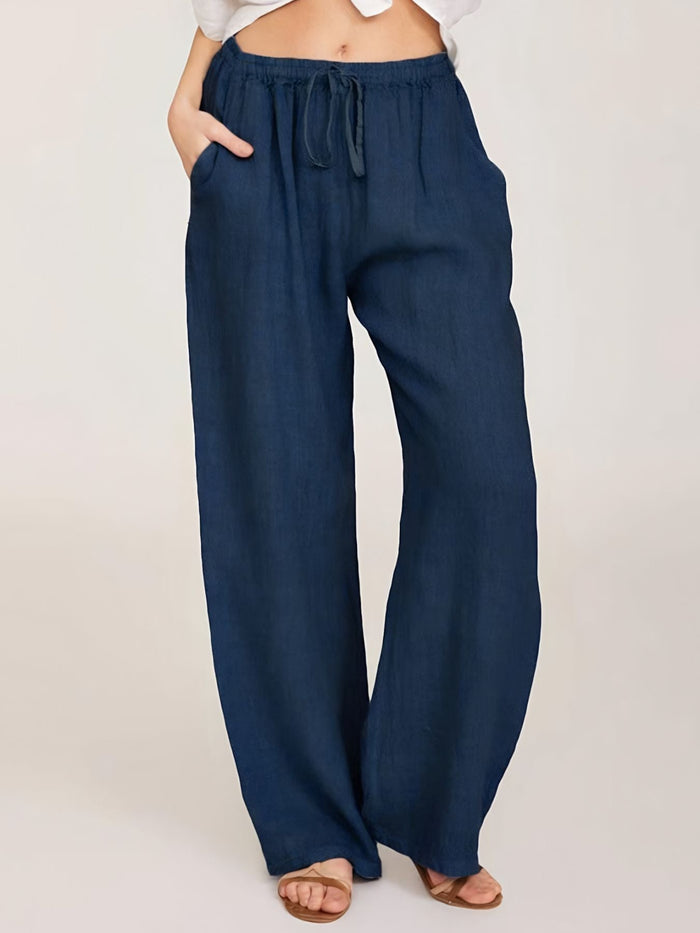 Drawstring Wide Leg Pants