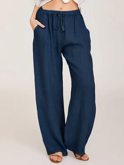 Drawstring Wide Leg Pants