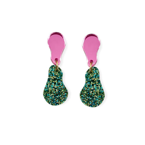 Drip ‘n’ Drops - pink/green glitter