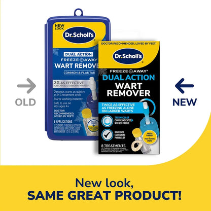 Dual Action Freeze Away wart remover boxes, two package views in one set