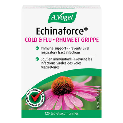 Box of A. Vogel Echinaforce Cold & Flu Tablets 120 Tablets
