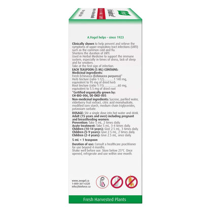 Box of A. Vogel Echinaforce Extra Strength (Hot Drink) Back