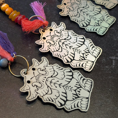 EFFIGY LEATHERETTE CHARM- GLOW OR RAINBOW SILVER