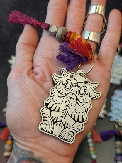 EFFIGY LEATHERETTE CHARM- GLOW OR RAINBOW SILVER