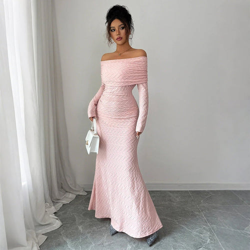 Elegant Off-Shoulder Long Sleeve Dress
