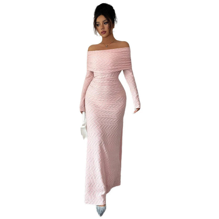 Elegant Off-Shoulder Long Sleeve Dress