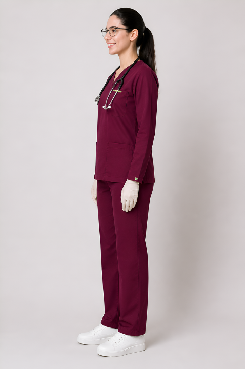 ELITE V NECK (MAROON) WOMEN