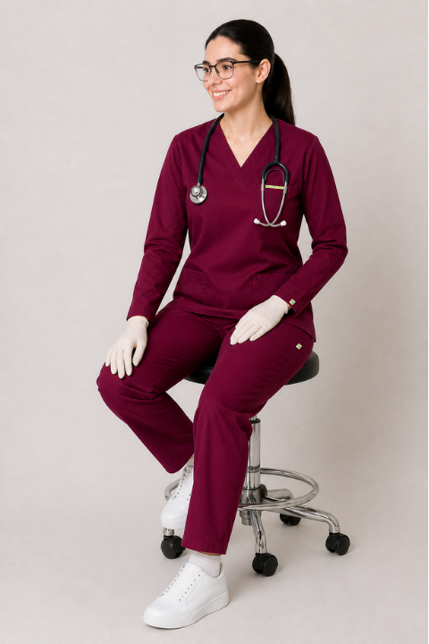ELITE V NECK (MAROON) WOMEN