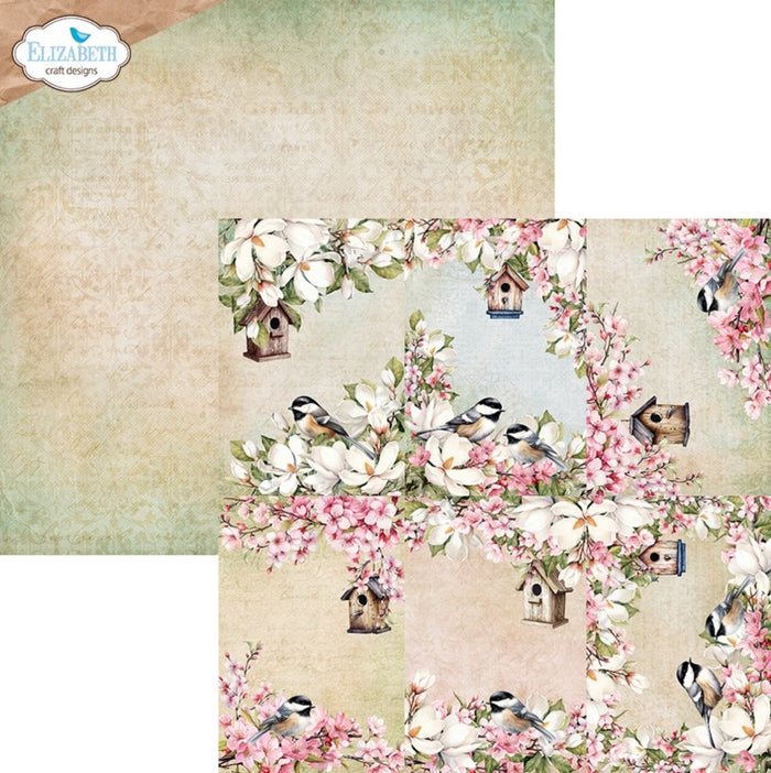 Double-sided sheets with unique designs, birds, florals, and delicate patterns in a soft color palette. At Embellish Away in Bowmanville Ontario Canada.