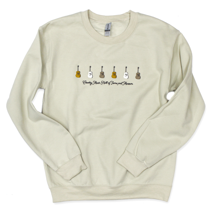 EMBROIDERED GUITAR CREWNECK SWEATSHIRT