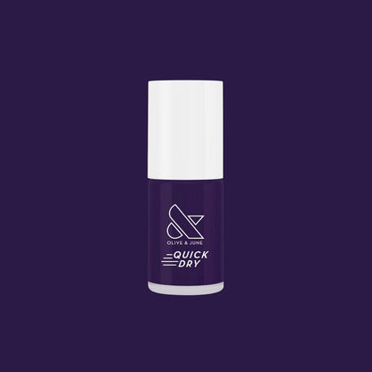 Olive and June Enchanted quick dry polish in dark shimmery violet for long-lasting at-home manicure or mani
