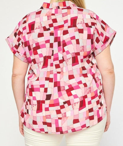 Entro Squares Blouse Curvy Exclusive