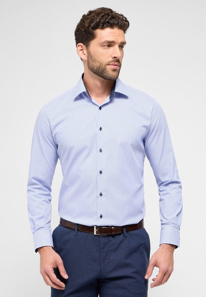 Eterna Modern Fit Shirt Blue Stripe 8992