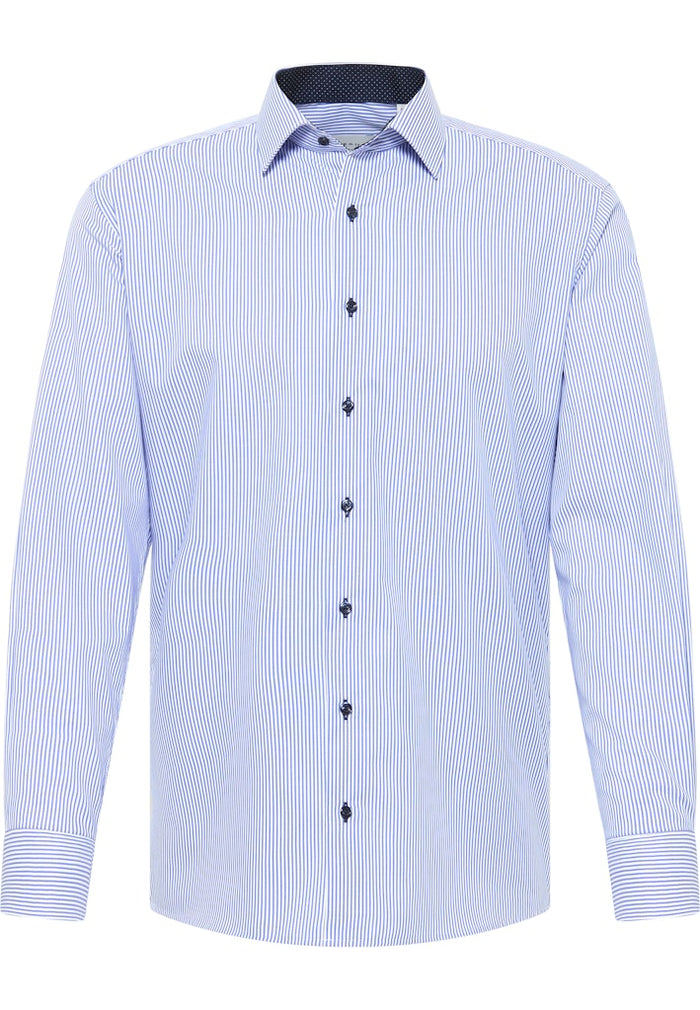 Eterna Modern Fit Shirt Blue Stripe 8992