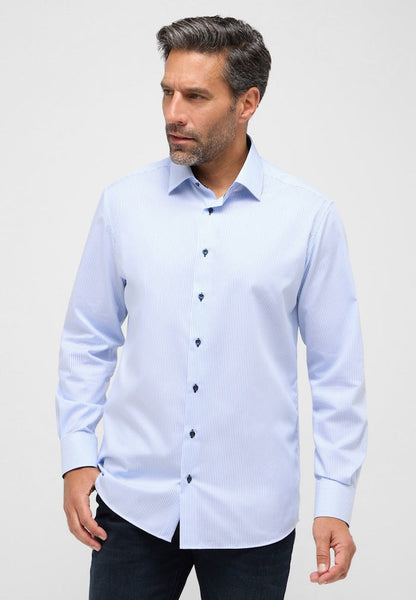 Eterna Modern Fit Shirt Blue Stripe 8992