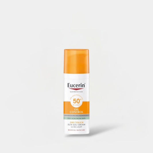 Eucerin Oil Control Sun Gel - Cream Ultra Light SPF 50+ 50ml جل كريم الحماية من الشمس للتحكم بالزيوت من يوسيرين - Princess Cosmetics Qatar