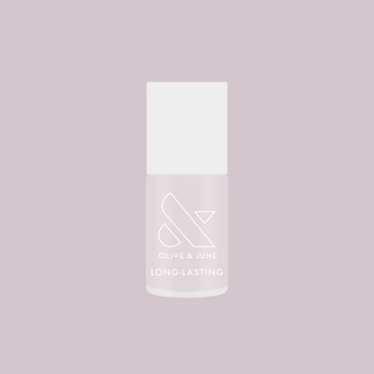 Extra Marshmallows gel polish bottle in soft grey lavender shade for long-lasting at-home manicures by Olive and June
