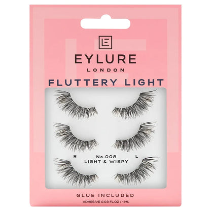 Eylure Fluttery Light 3/4 Length Lashes 008 Multipack of 3
