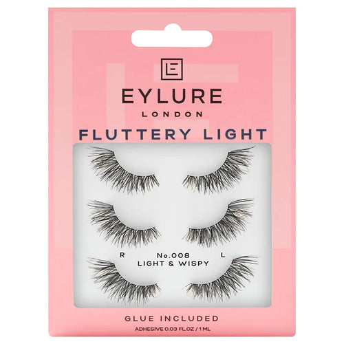 Eylure Fluttery Light 3/4 Length Lashes 008 Multipack of 3