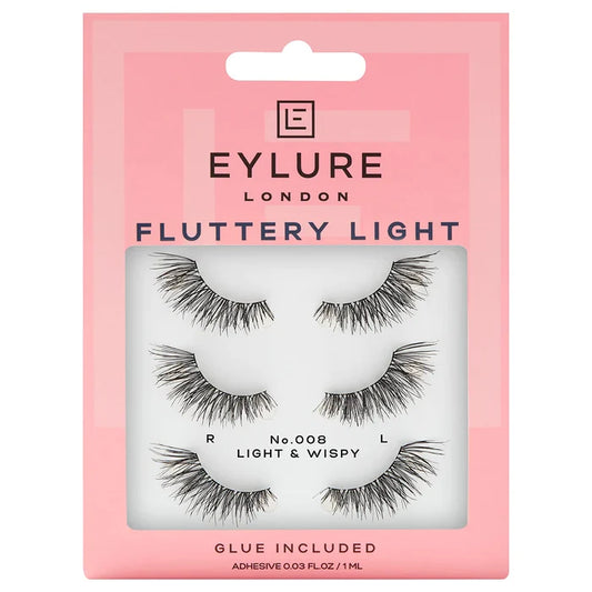 Eylure Fluttery Light 3/4 Length Lashes 008 Multipack of 3